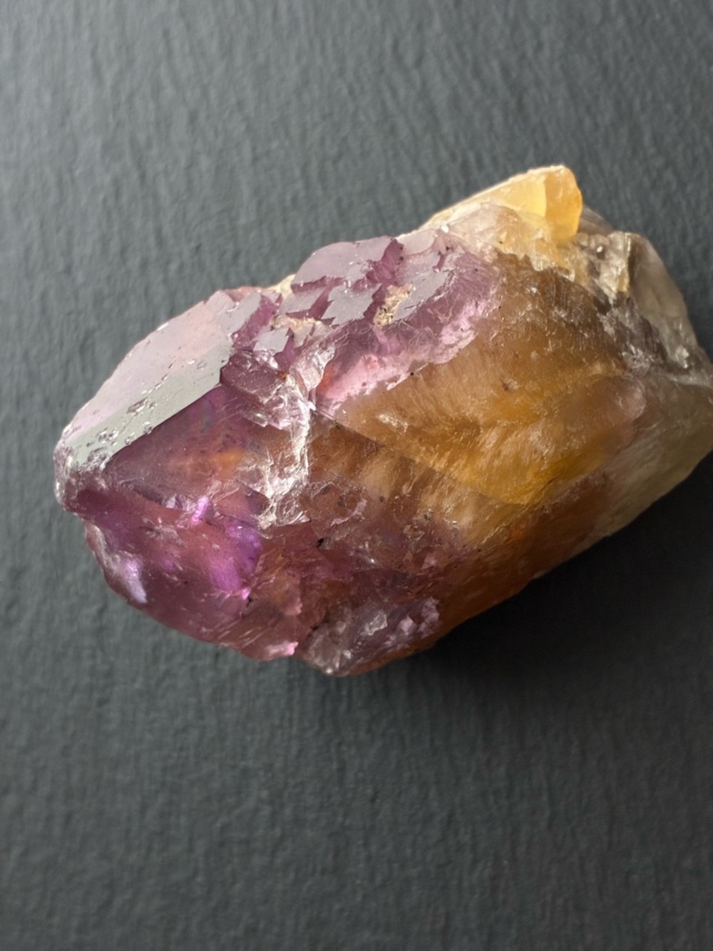 Raw Purple and Yellow Flourite Crystal Point - Picture 4 of 6